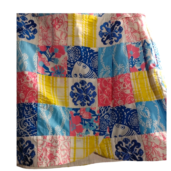 Lilly Pulizer Skort Patchwork design Hidden Zip EUC SZ 10 - Picture 3 of 8